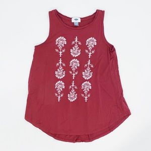 Old Navy High-Neck Swing Tank Floral Graphic S